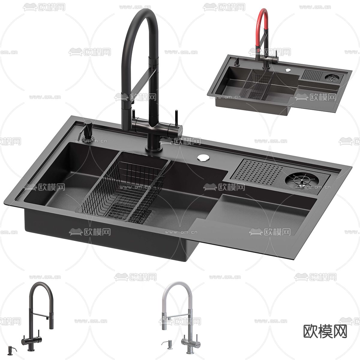 现代水槽 洗菜盆3d模型