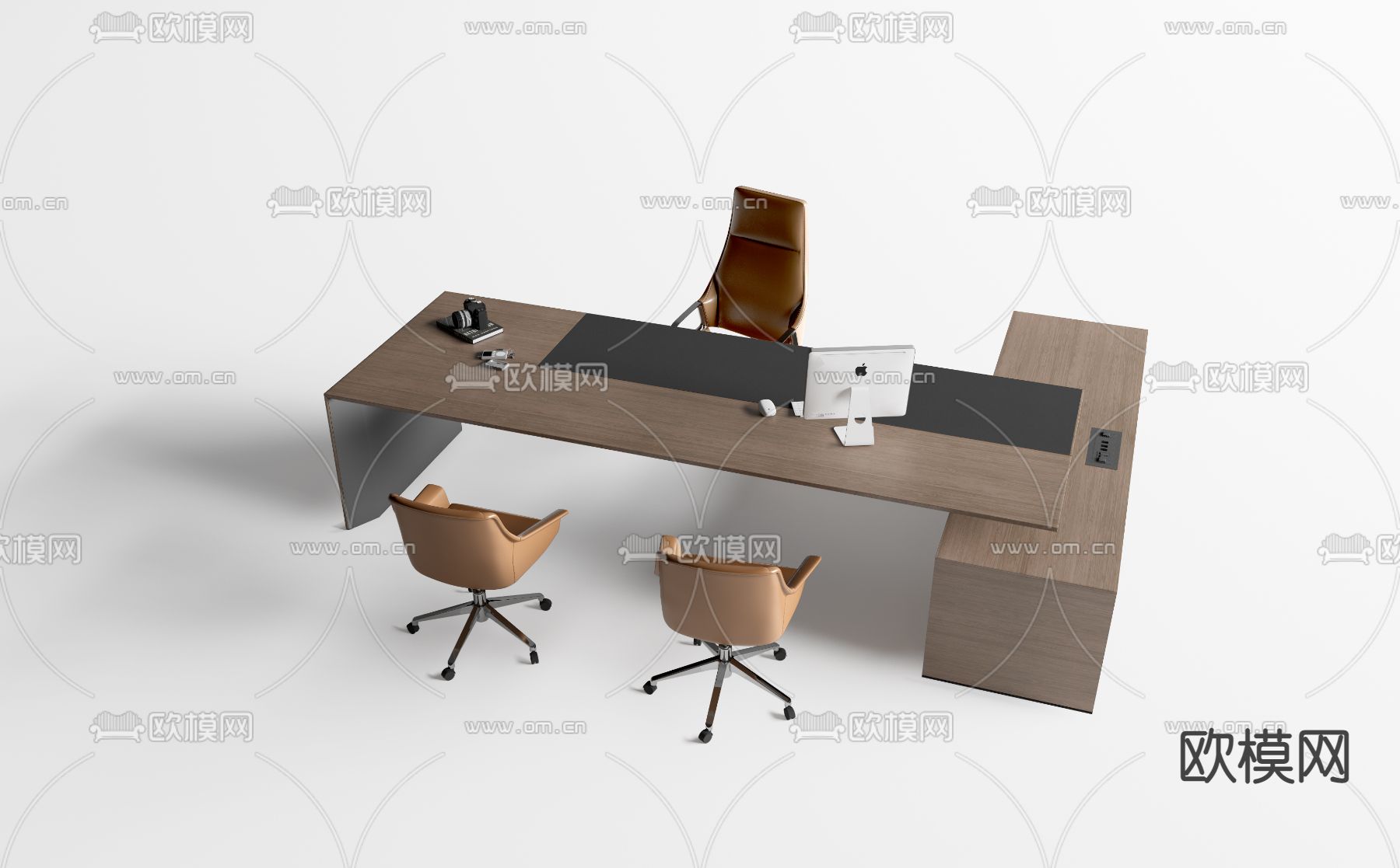 现代办公桌椅3d模型下载