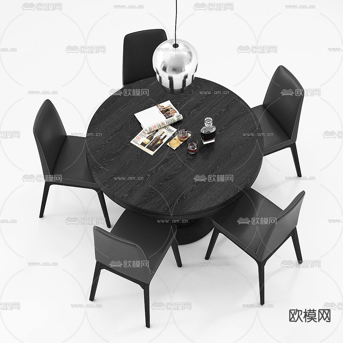 BoConcept 餐桌椅su模型下载（渲染图1）