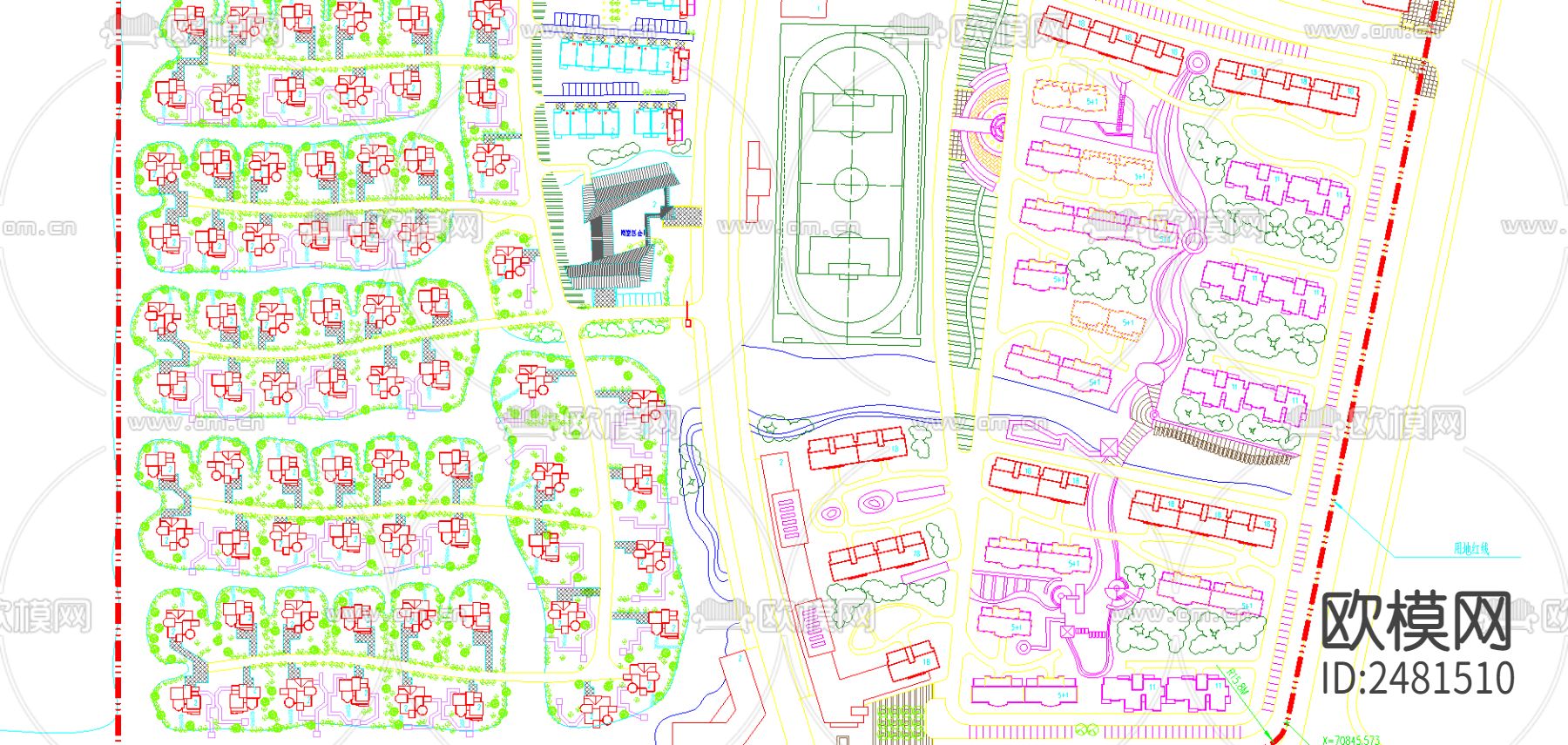 某阳光水世界总平面cad施工图下载（渲染图2）