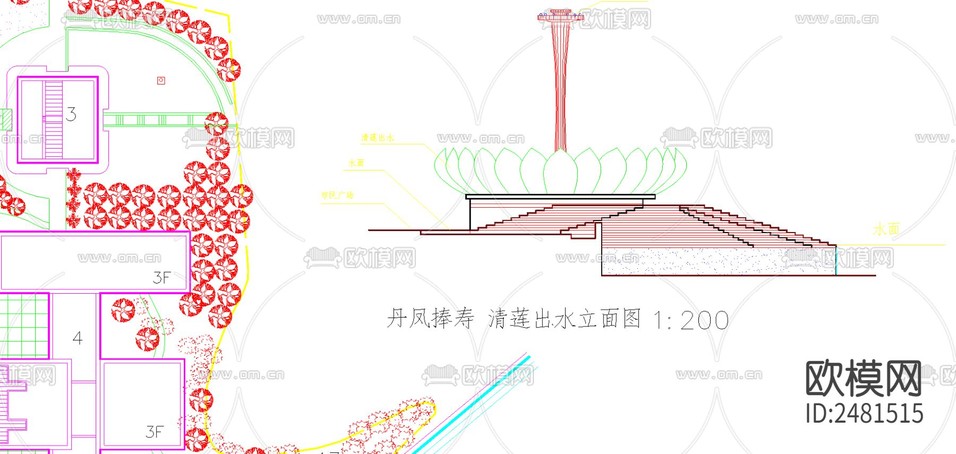 某文化藝術(shù)中心修建性規(guī)劃cad施工圖下載(渲染圖2)