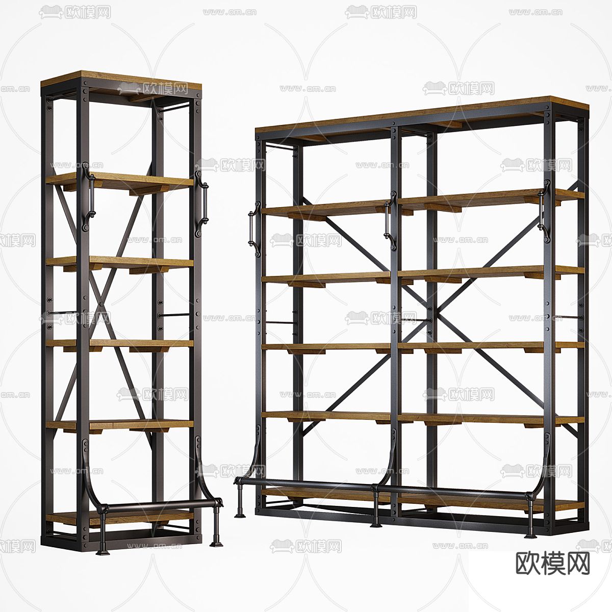 工业风装饰柜 置物架 陈列柜3d模型下载