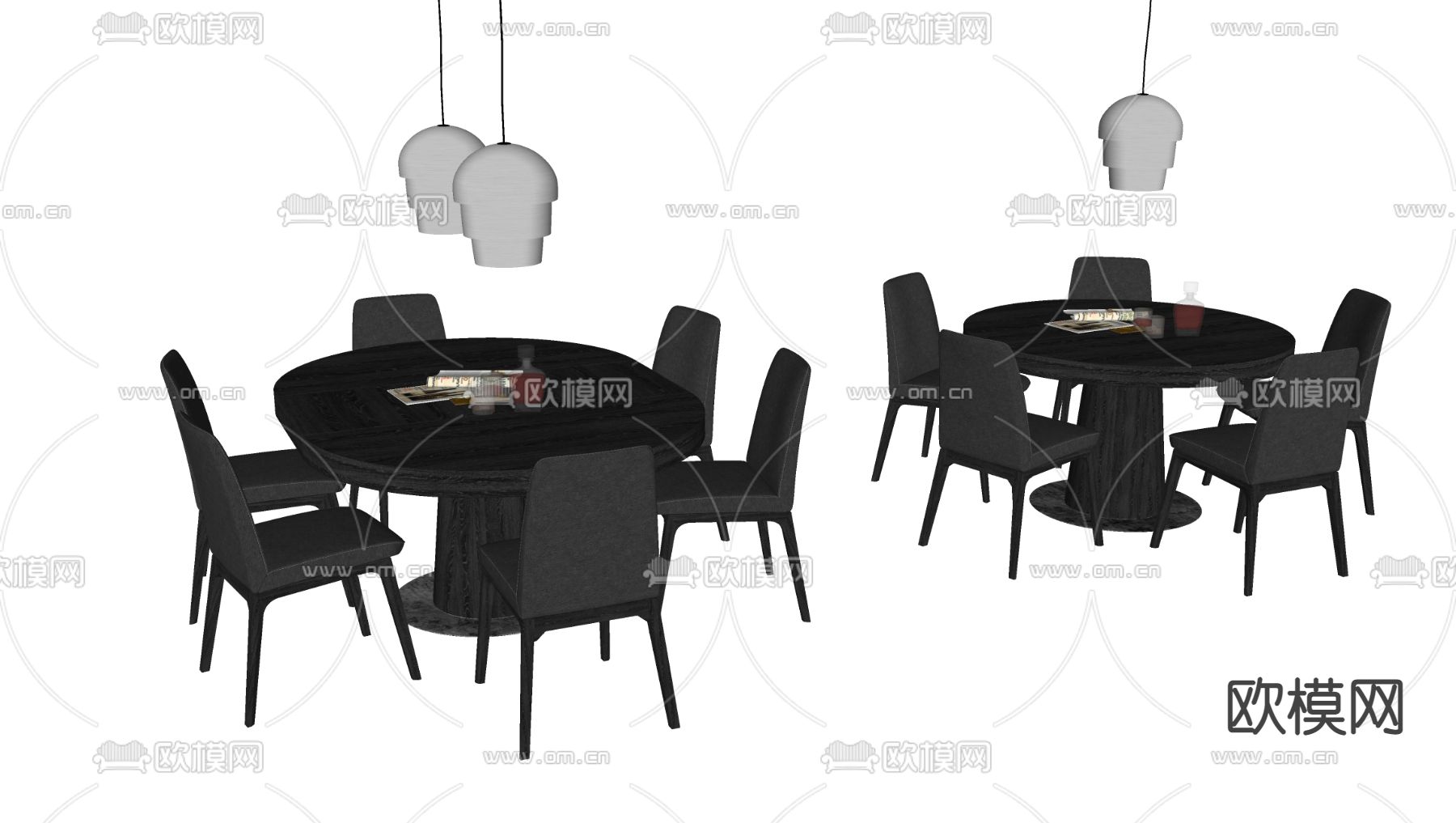 BoConcept 餐桌椅su模型下载（渲染图4）