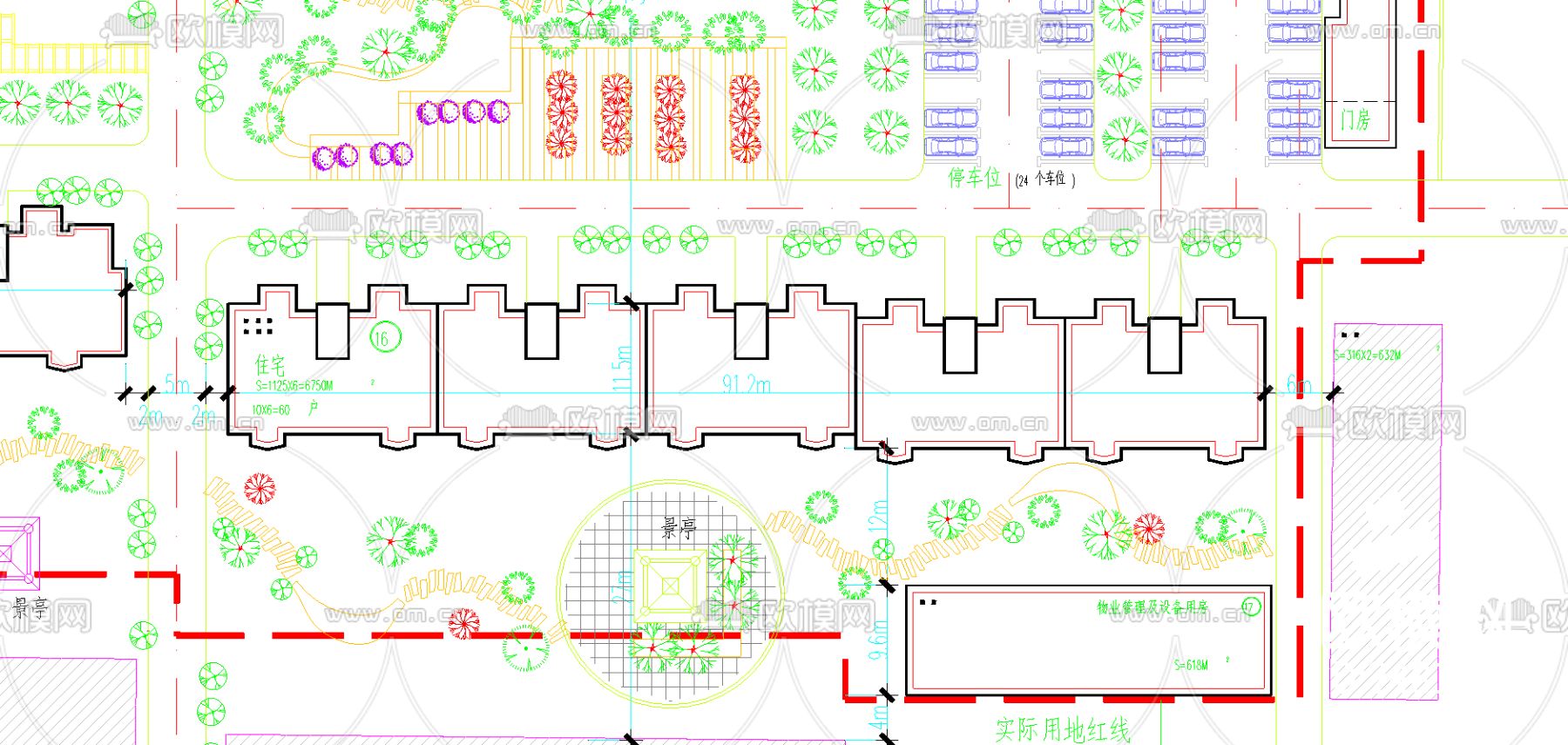 某商住小区规划cad施工图下载（渲染图3）