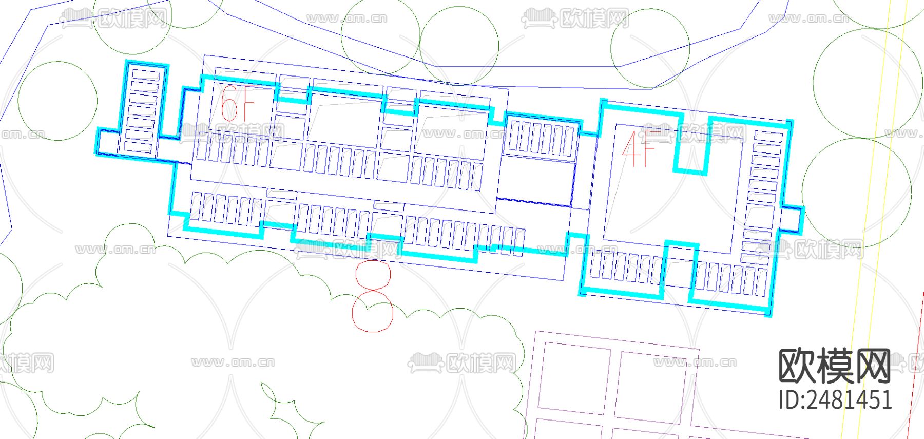 居住小区规划cad施工图下载（渲染图3）