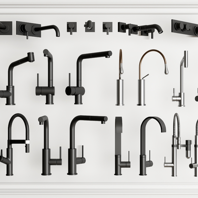  水龙头 入墙水龙头su模型 