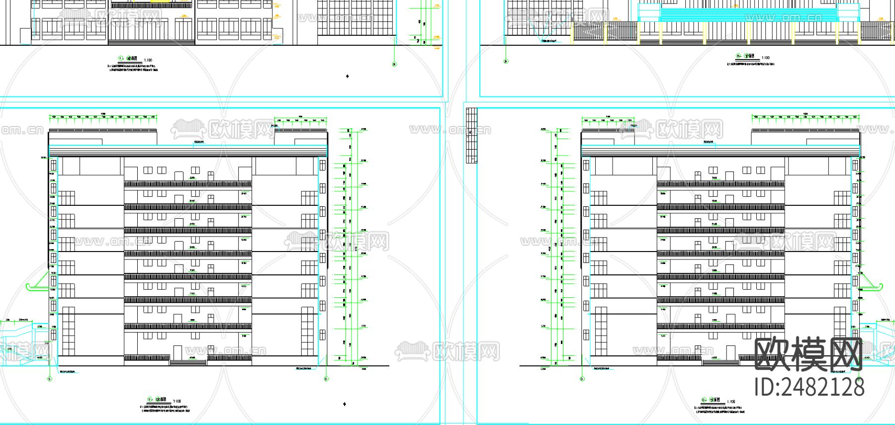 某教学楼全套cad施工图下载（渲染图2）