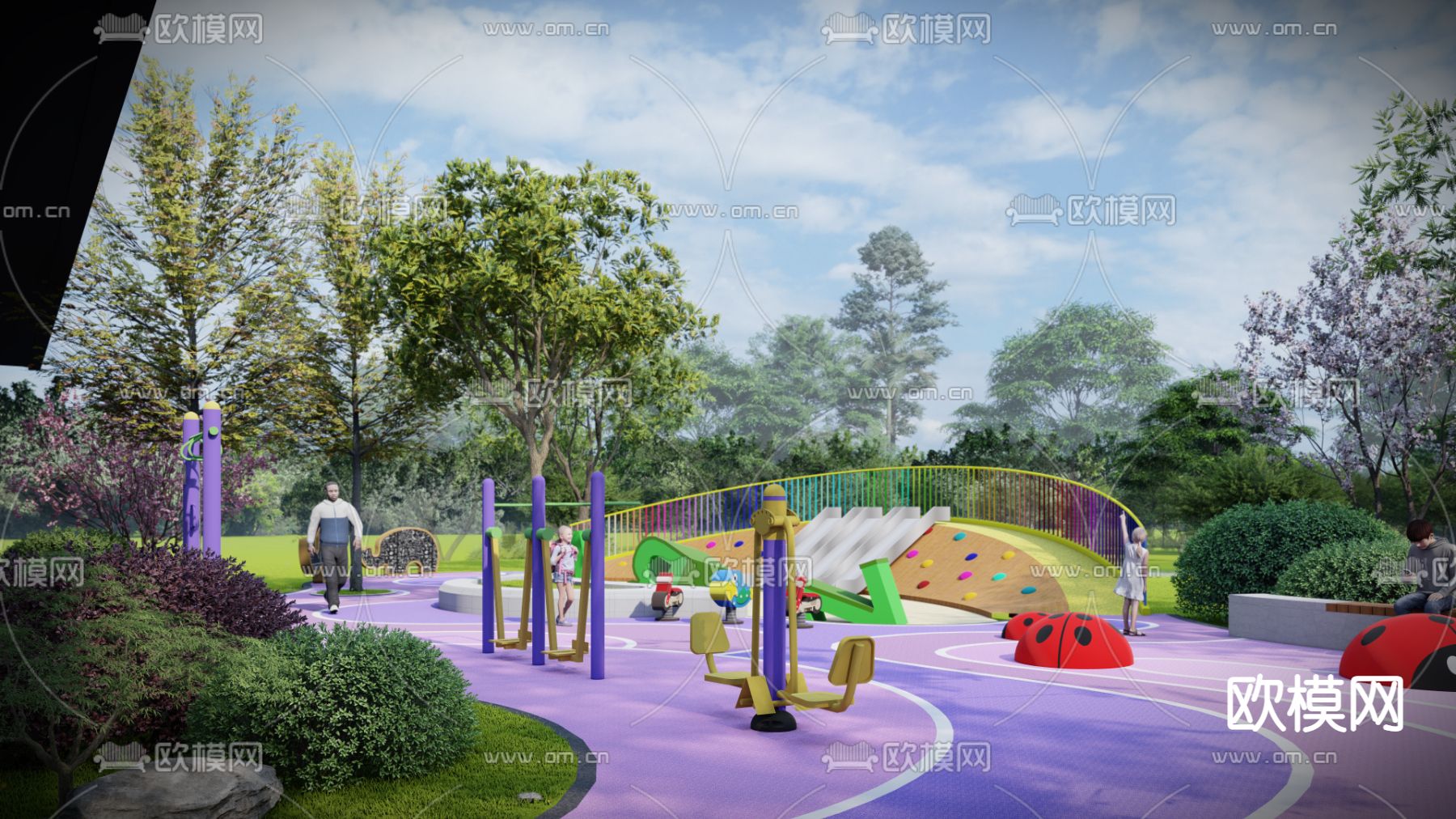 现代儿童活动区 娱乐区su模型下载（渲染图2）