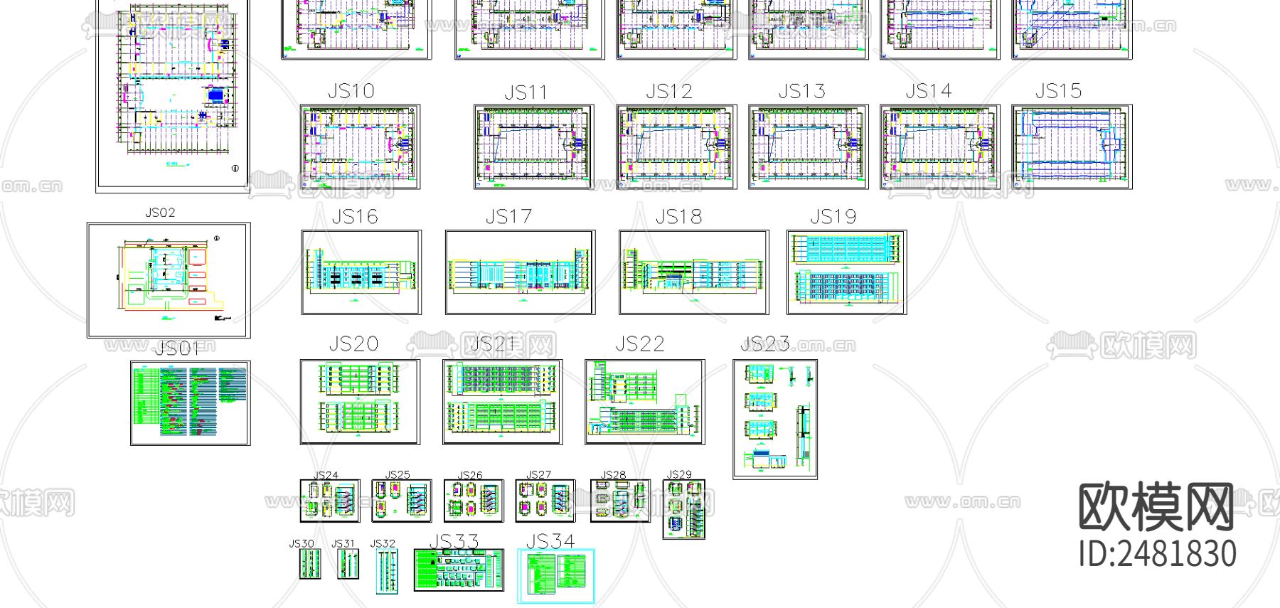某教学楼cad施工图下载（渲染图1）