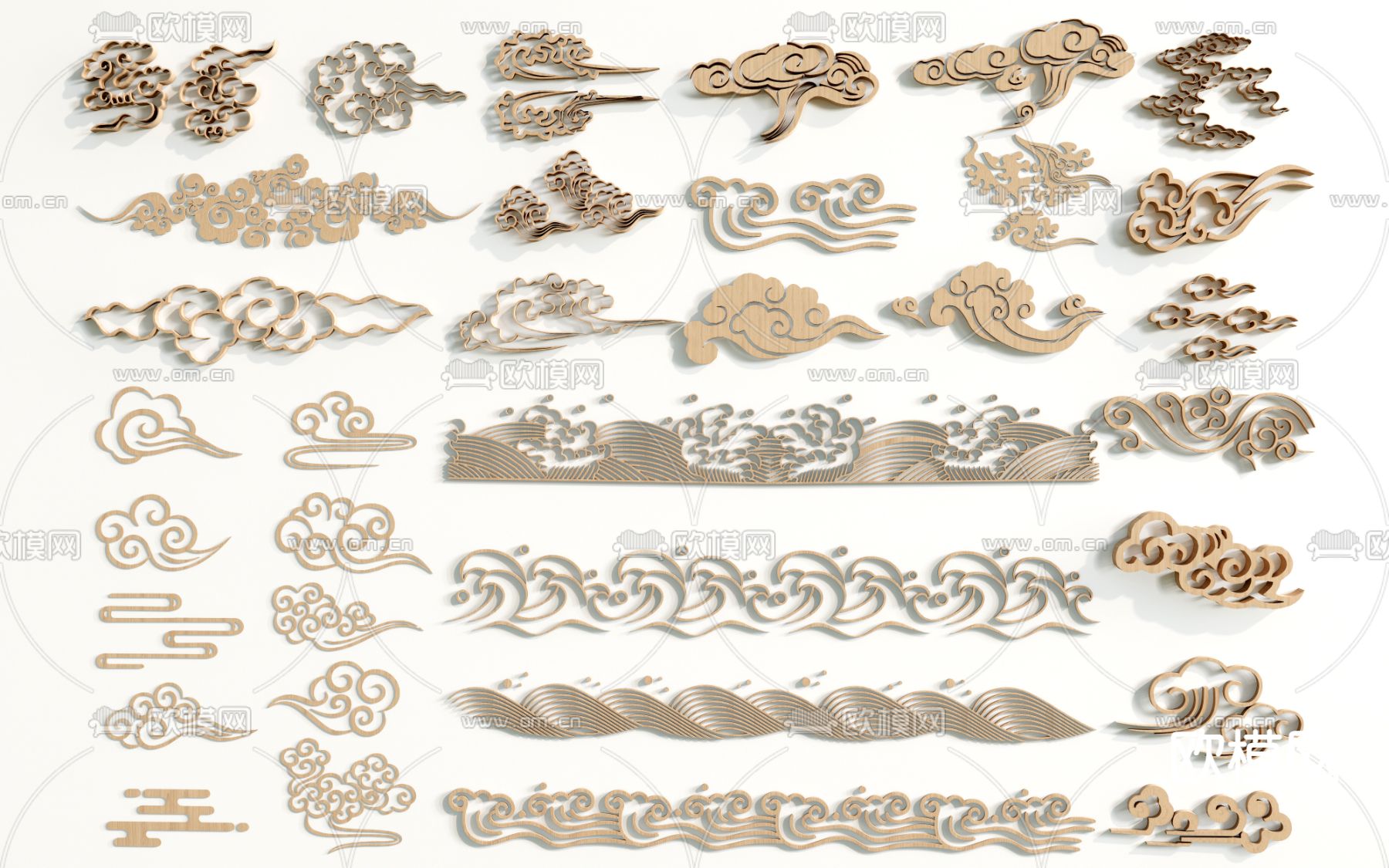 新中式雕花纹样 图腾su模型下载（渲染图1）