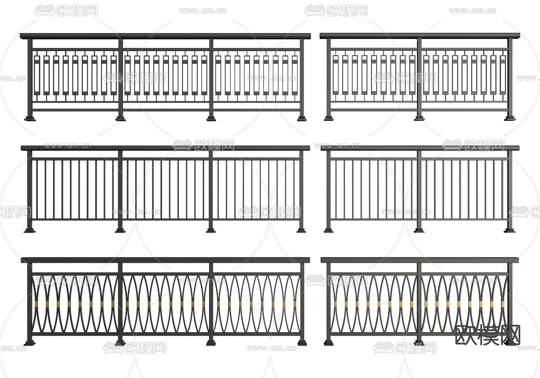 铁艺栏杆 护栏 围栏 拦河3d模型下载