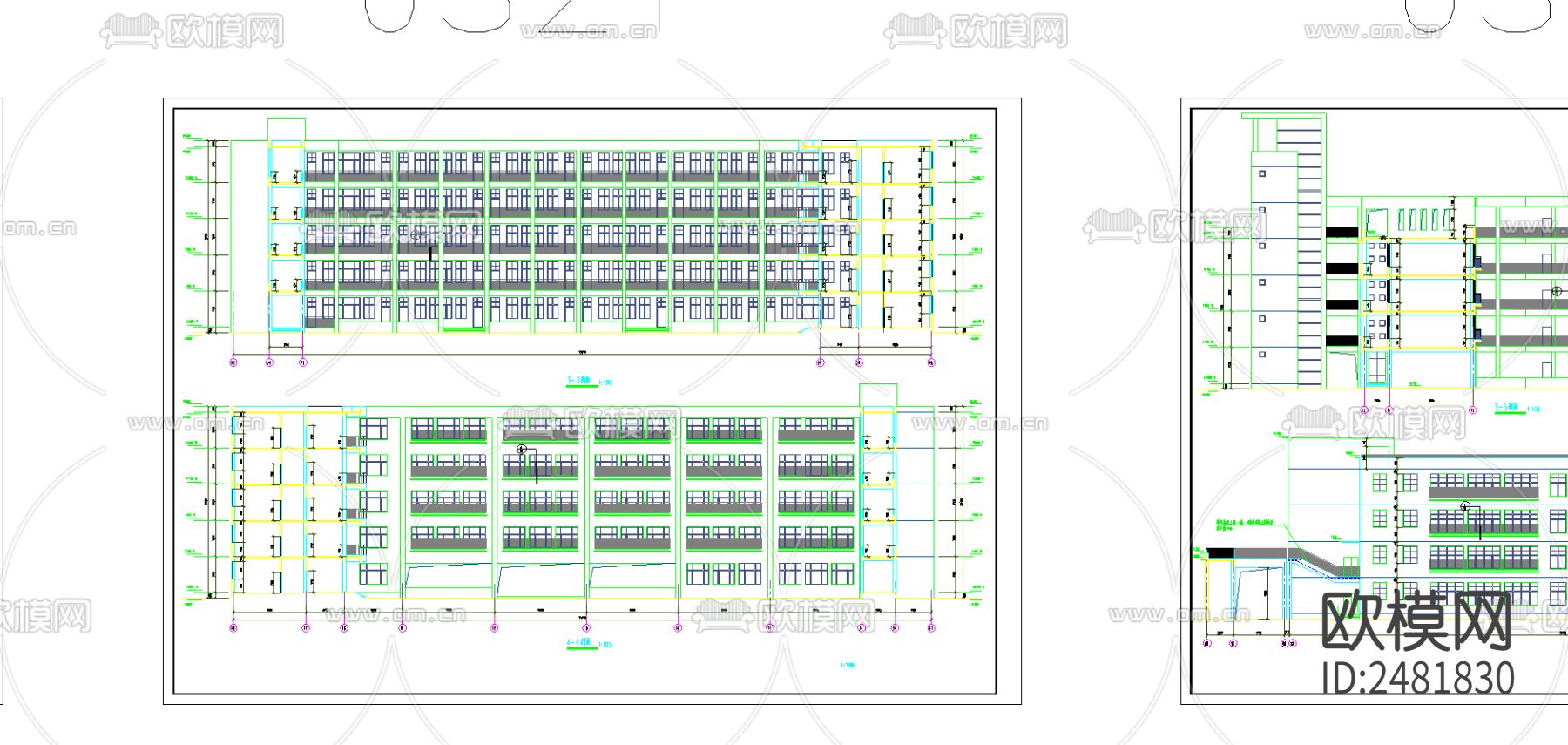 某教学楼cad施工图下载（渲染图2）