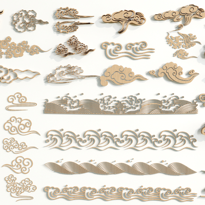  新中式雕花纹样 图腾su模型 