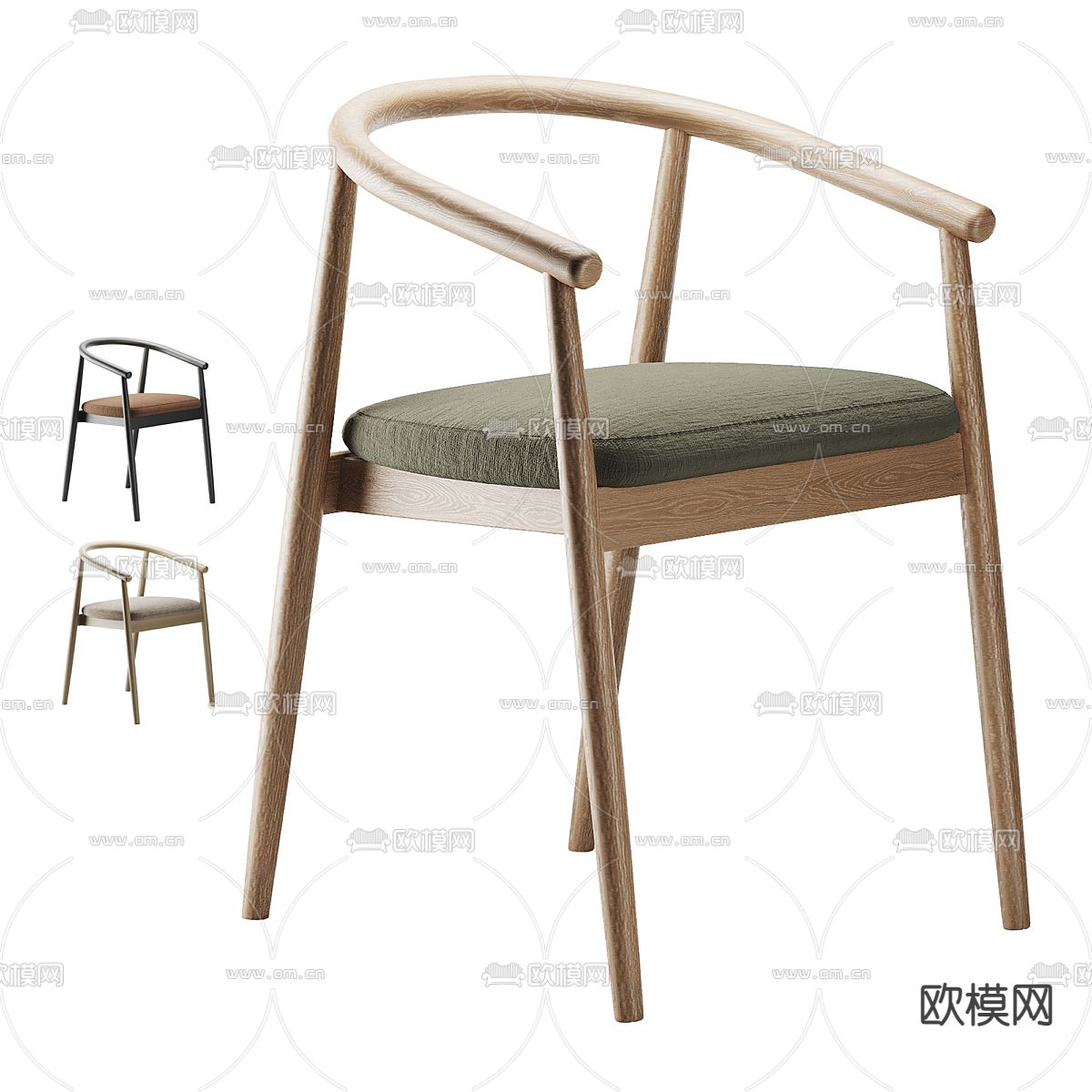 Cor 北欧单椅子3d模型下载（渲染图1）