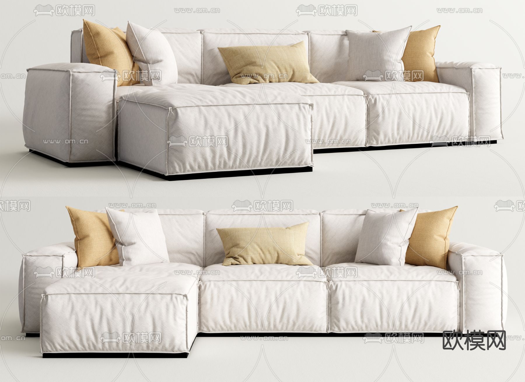 Meridiani 转角沙发 软体沙发3d模型下载