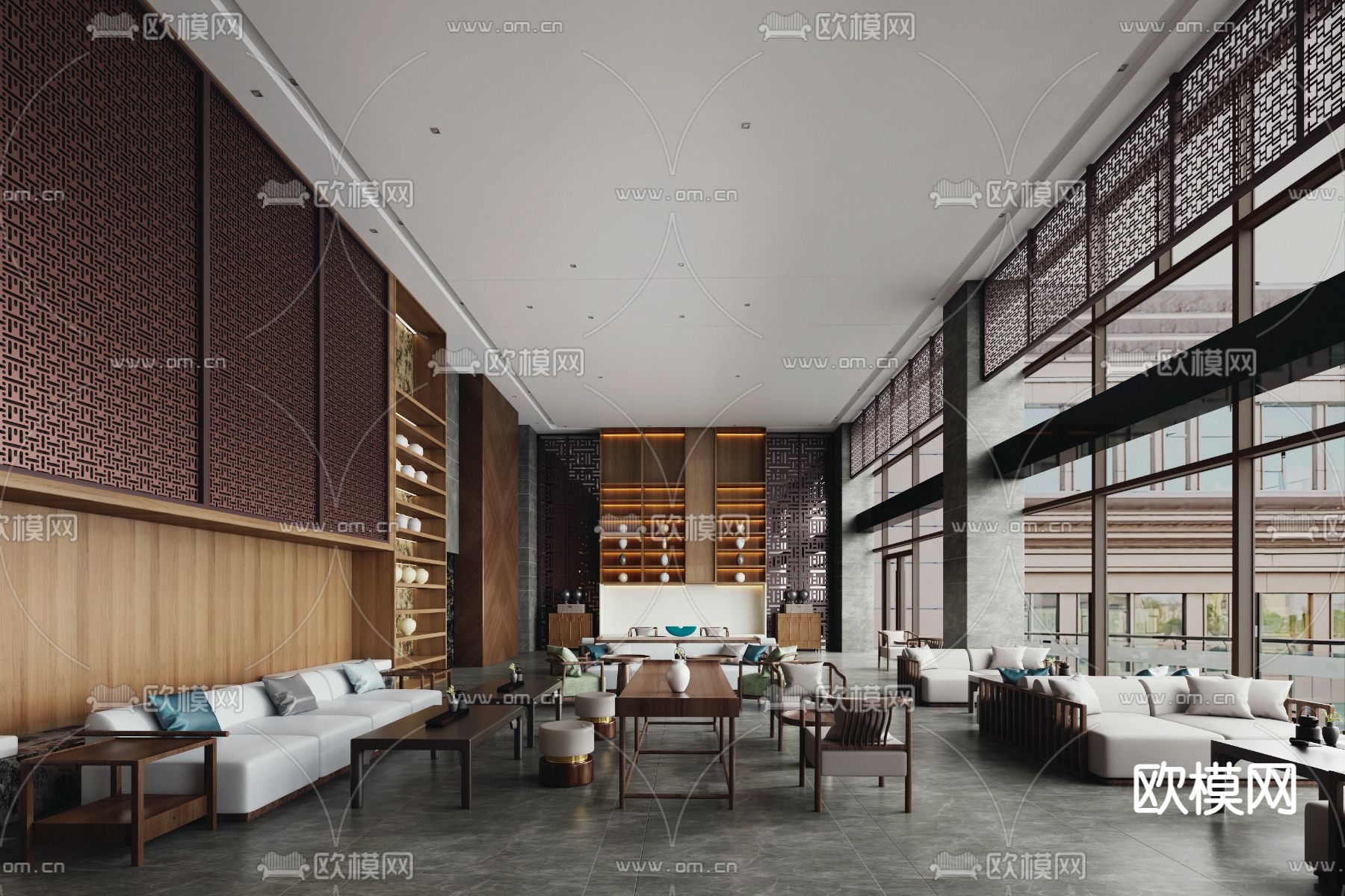 善水堂设计 吉安晴澜岛后河游客服务中心3d模型下载（渲染图1）