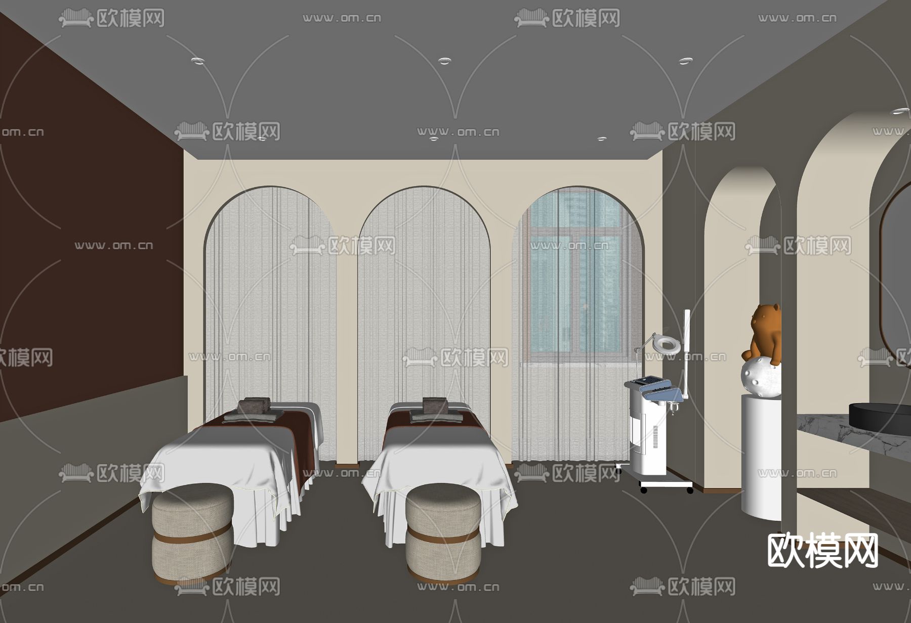 现代美容院SPA包房su模型下载（渲染图2）