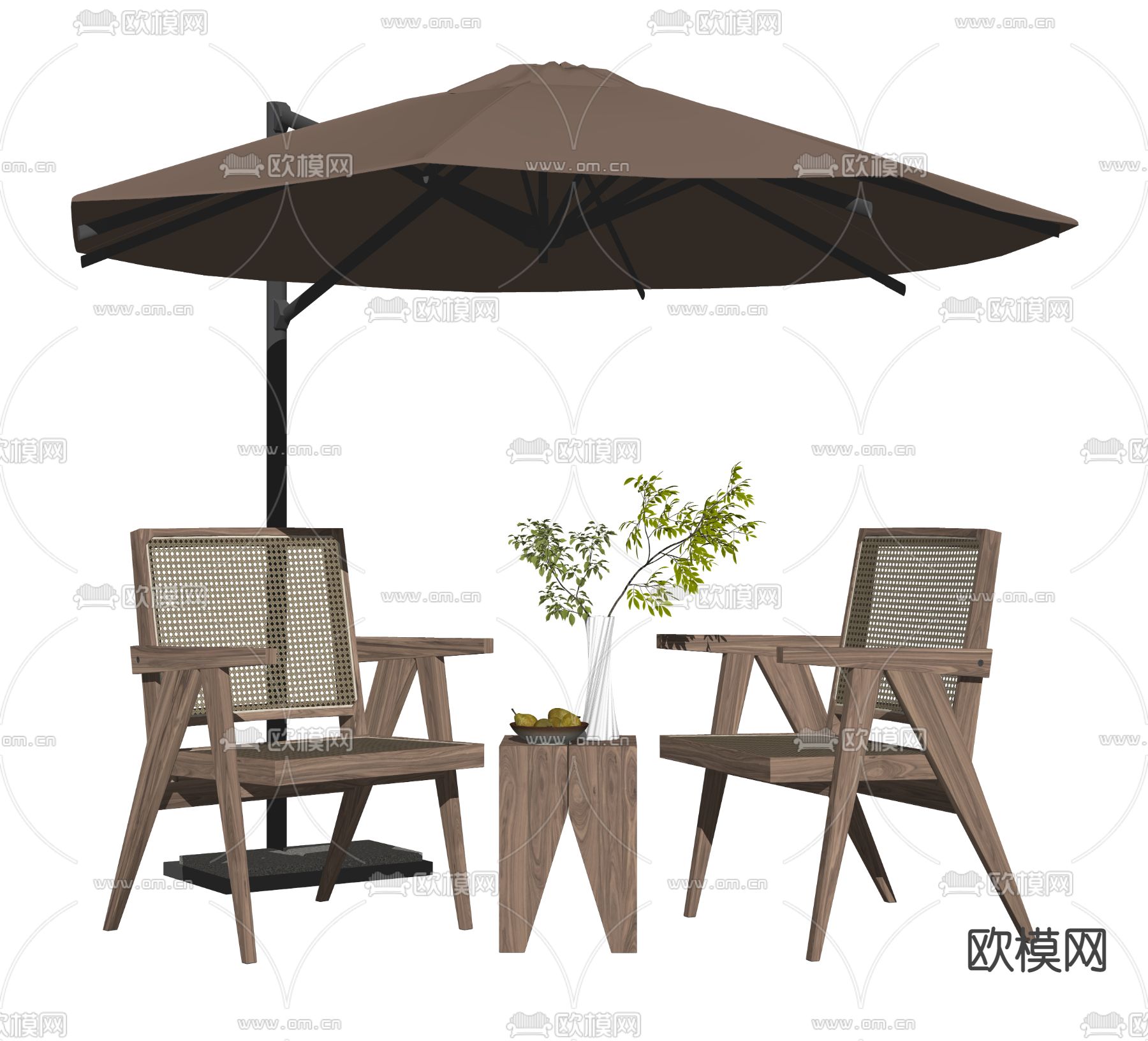 Cassina 休闲桌椅 户外桌椅su模型下载（渲染图2）