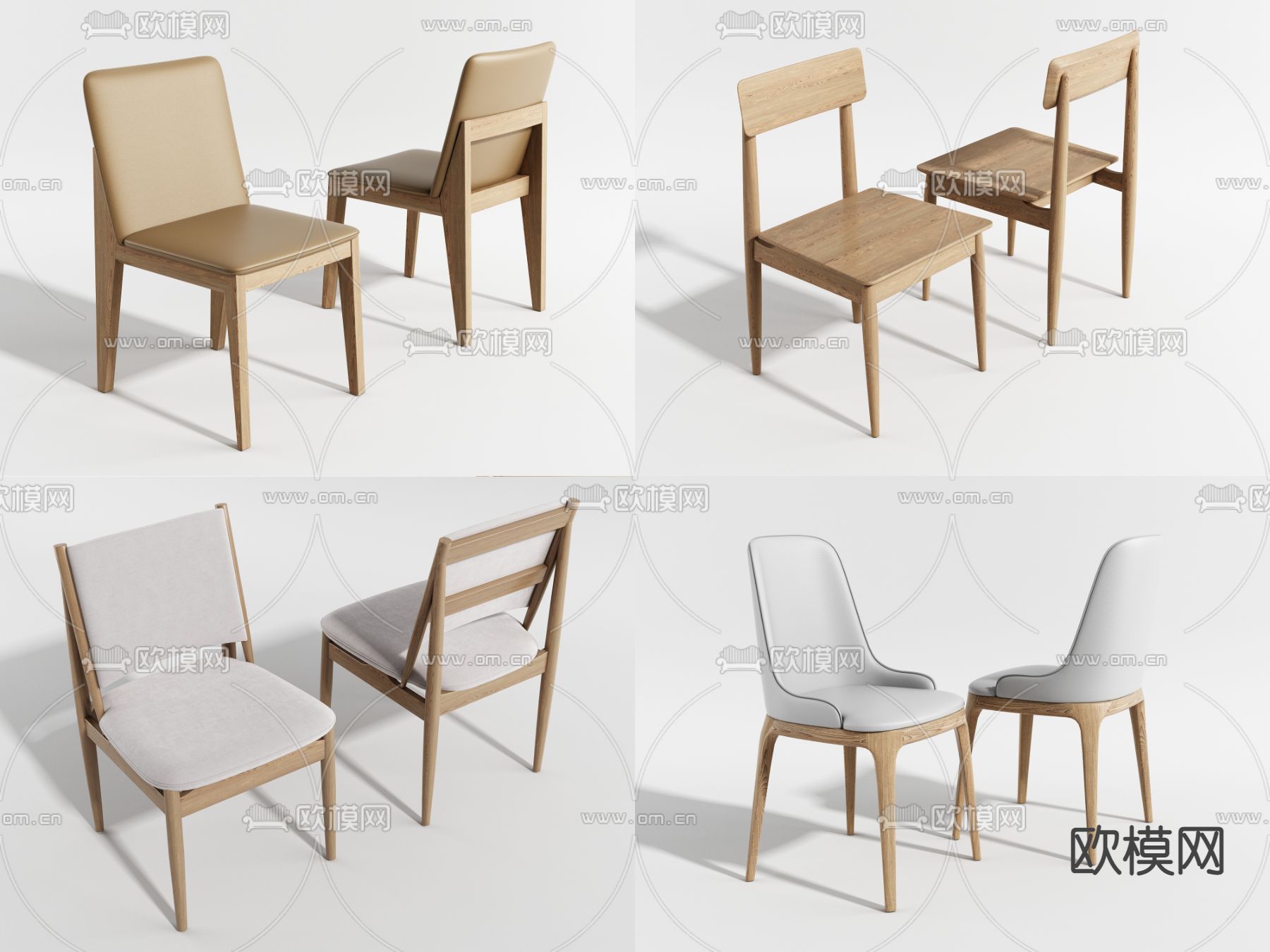 实木餐椅 单椅子3d模型下载