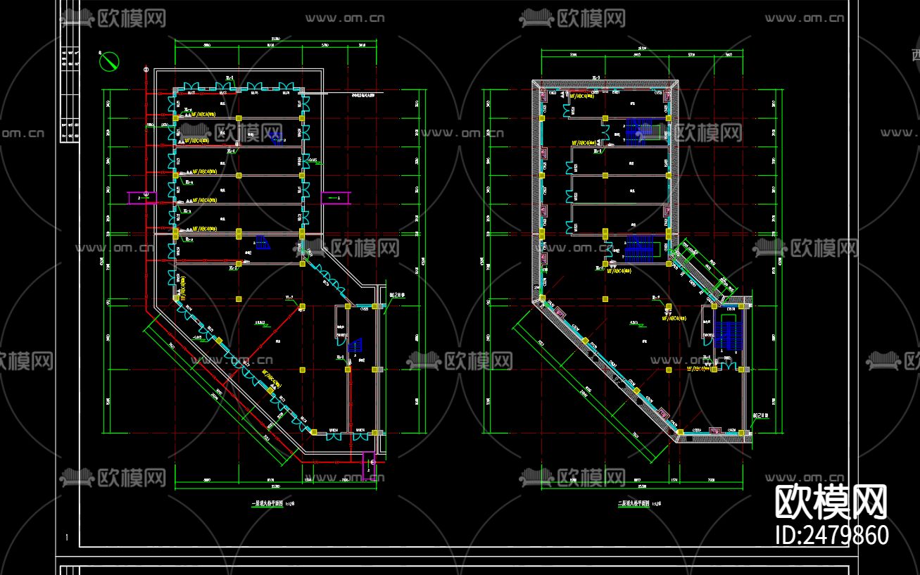 龙集镇三和古街10号楼给排水cad施工图下载（渲染图4）