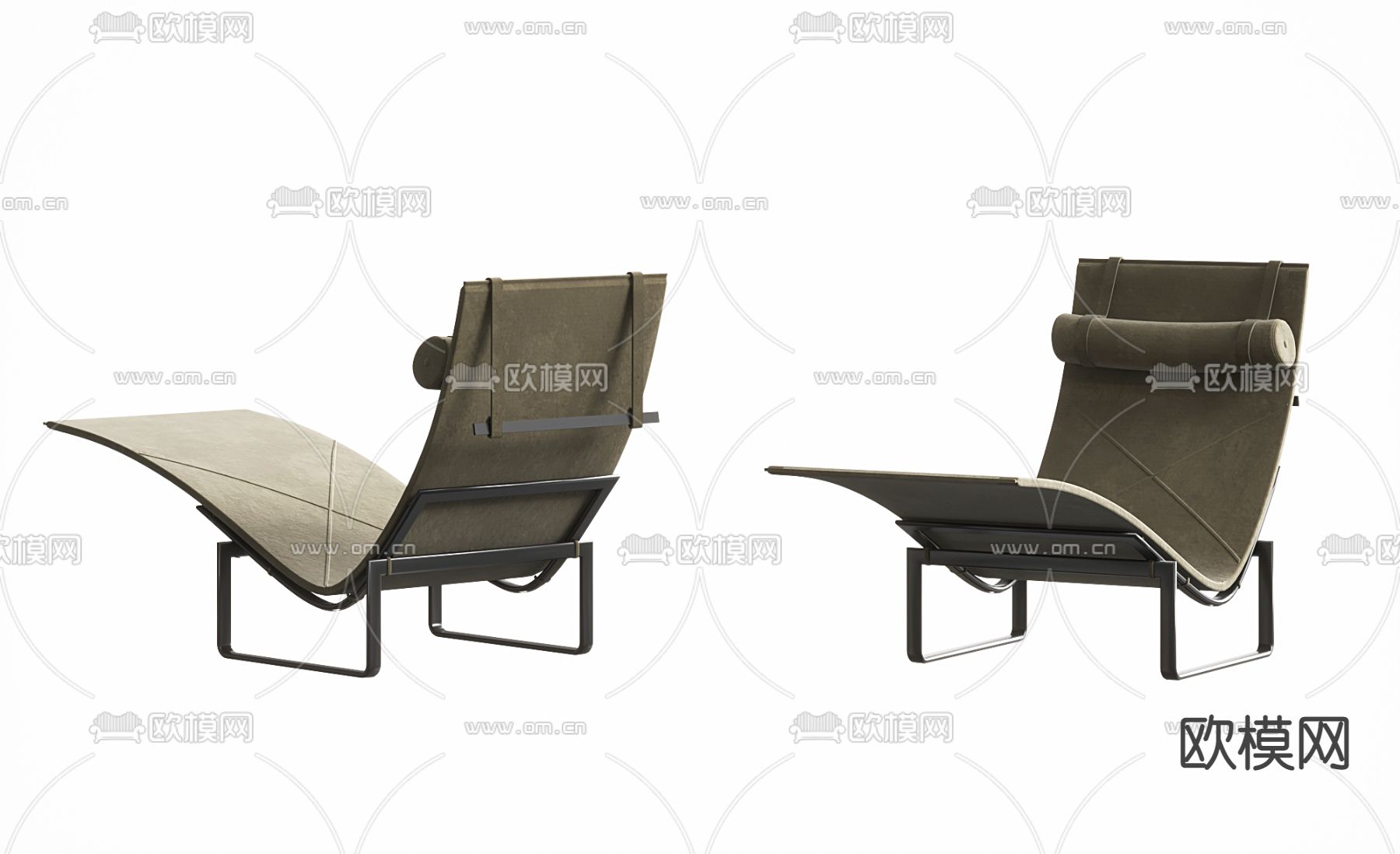 现代躺椅su模型下载（渲染图1）