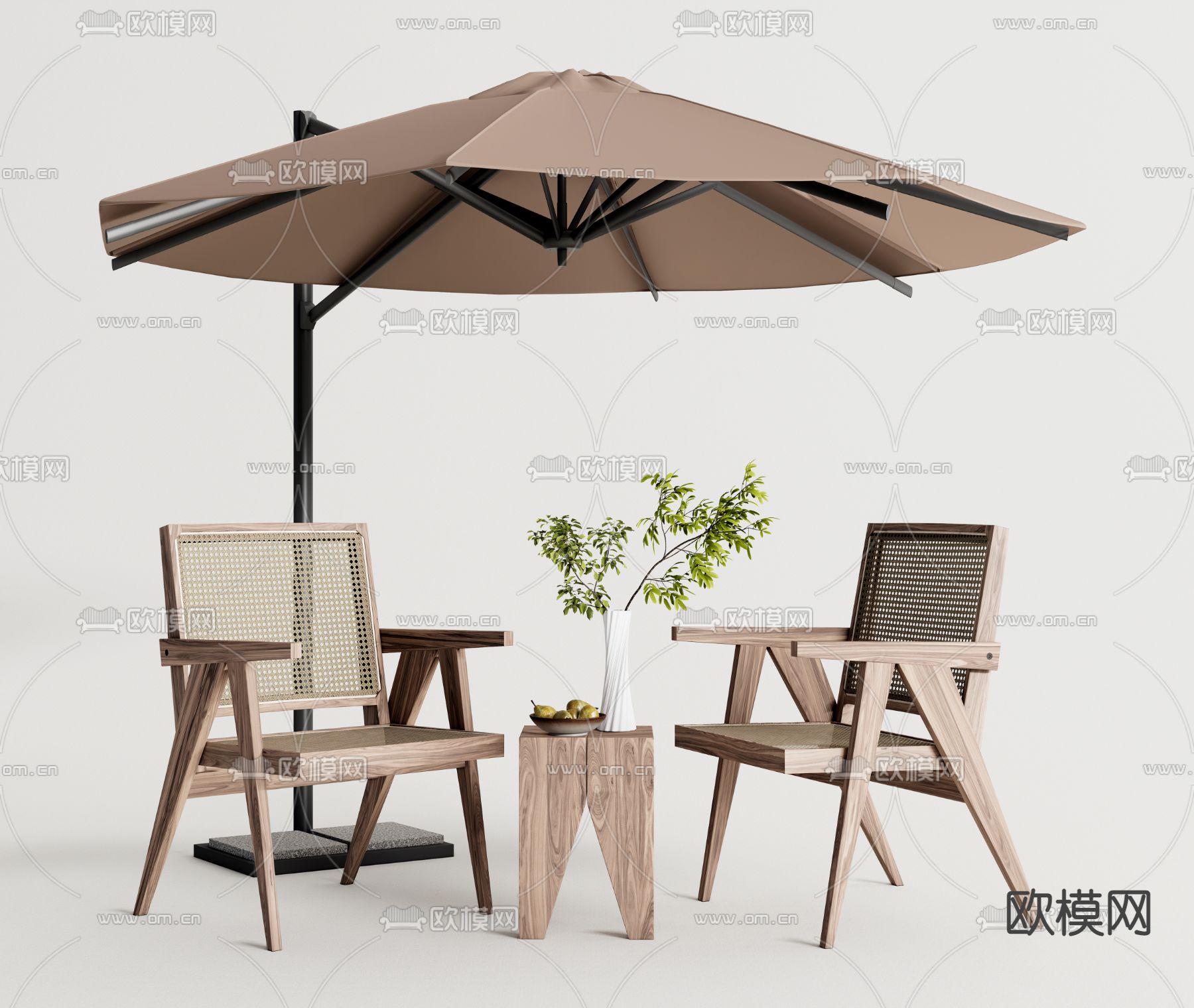 Cassina 休闲桌椅 户外桌椅su模型下载（渲染图1）