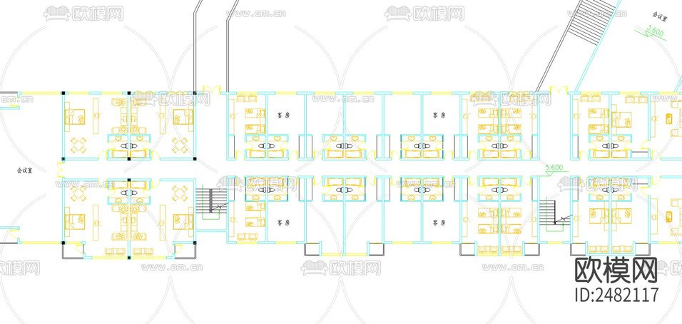 某酒店cad施工图下载(渲染图2)
