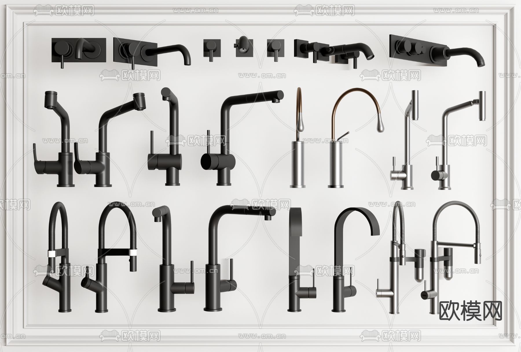 水龙头 入墙水龙头su模型下载（渲染图1）