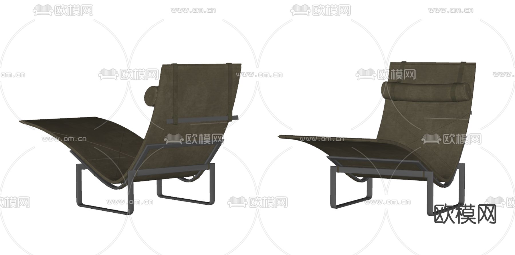 现代躺椅su模型下载（渲染图2）