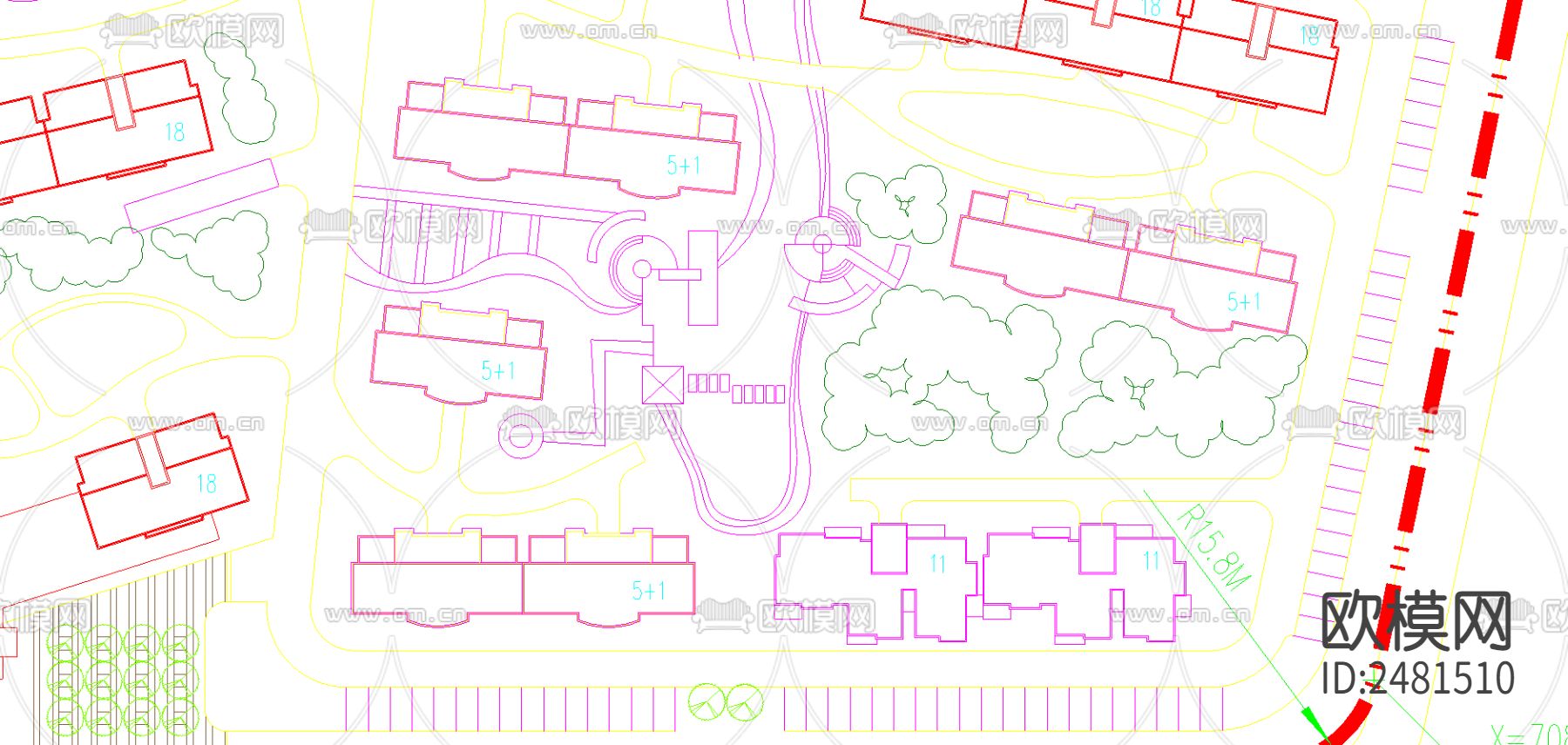 某阳光水世界总平面cad施工图下载（渲染图3）