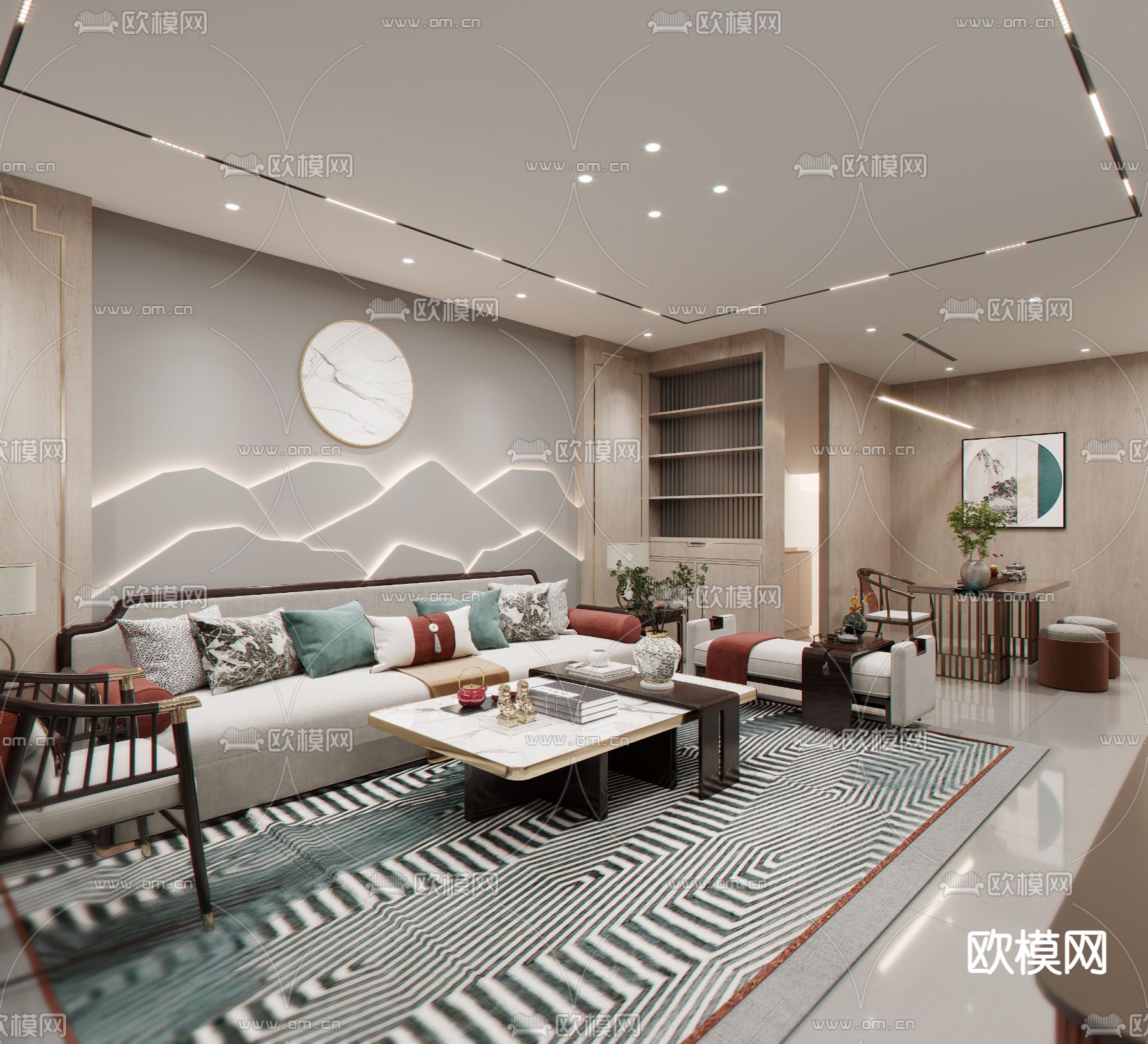 新中式家具专卖店3d模型