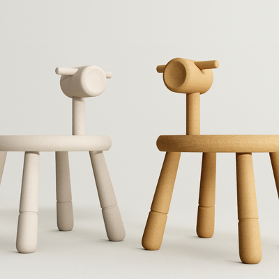  现代儿童椅 木马椅su模型 