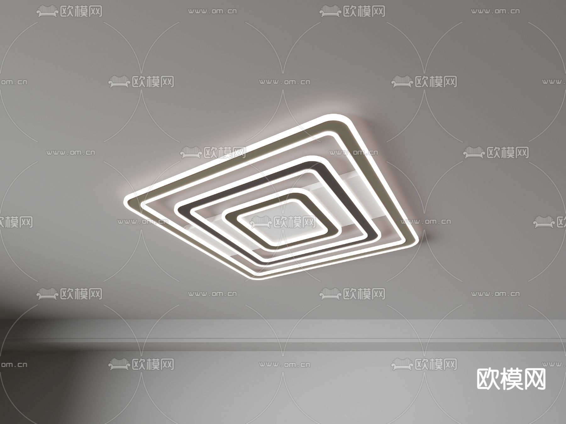 现代吸顶灯su模型下载（渲染图6）