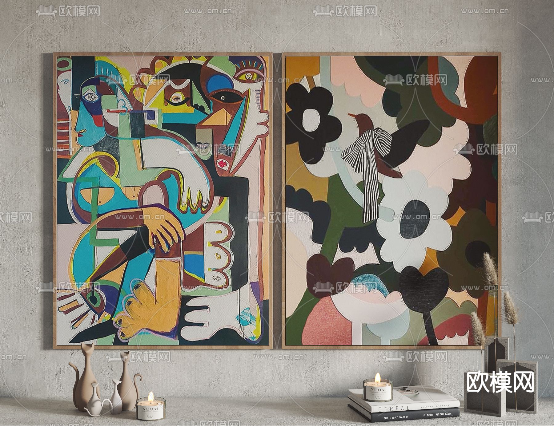 后现代抽象画 装饰画3D模型下载