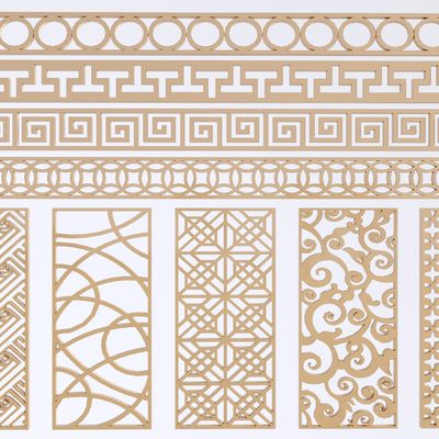  中式雕花花窗 纹样su模型 