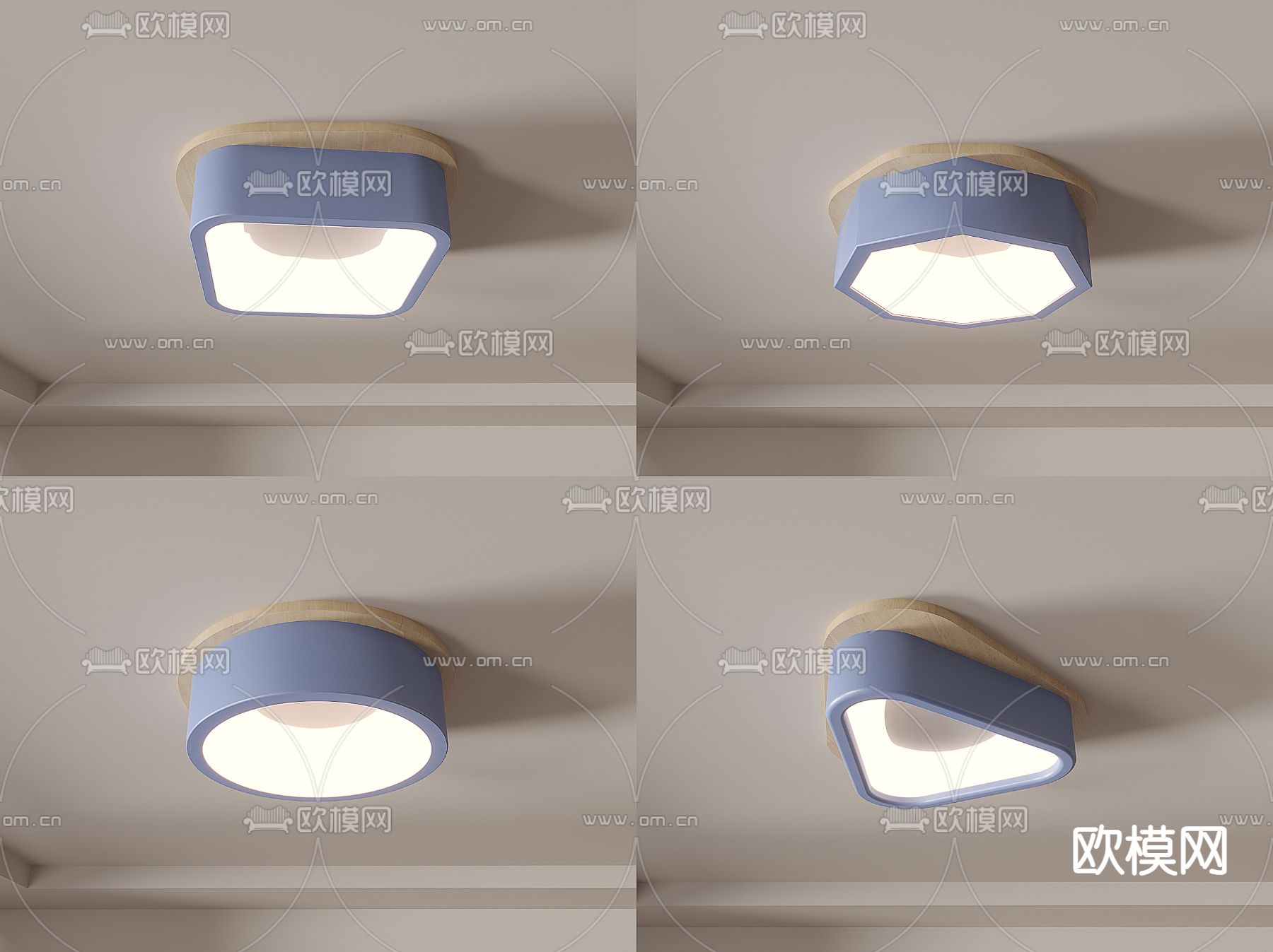 北欧走廊灯 吸顶灯su模型下载（渲染图1）