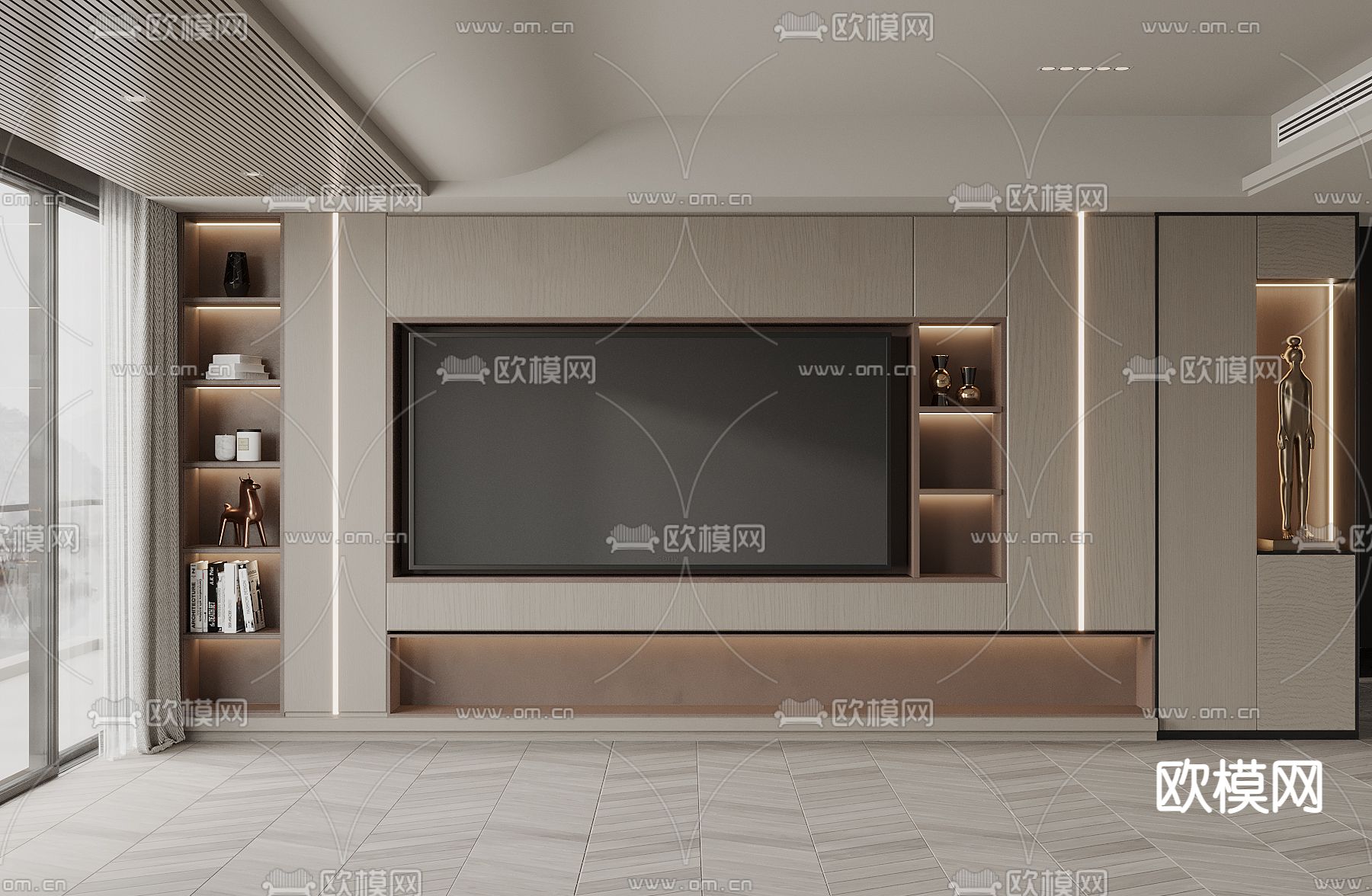 电视背景墙3d模型