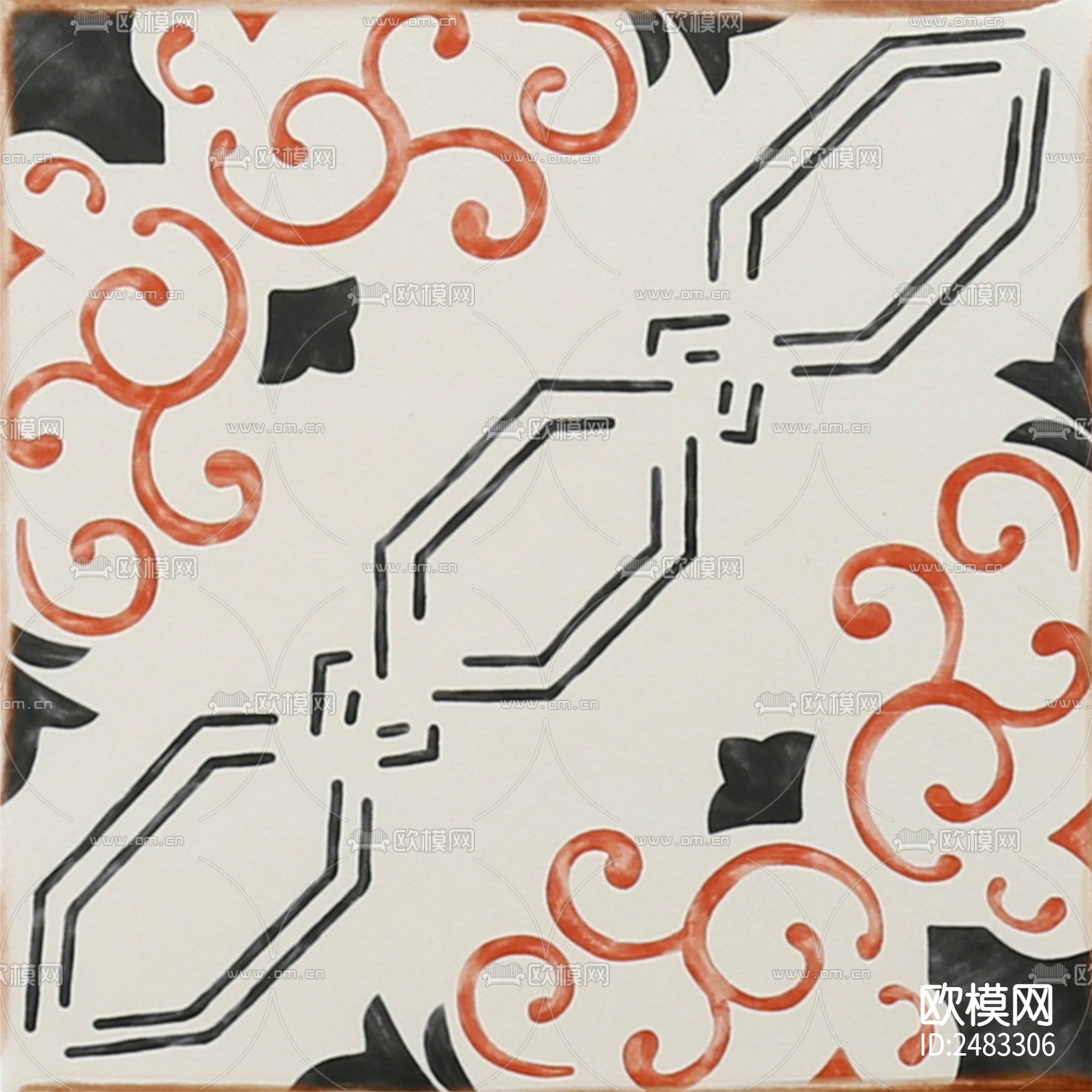 复古花砖纹样