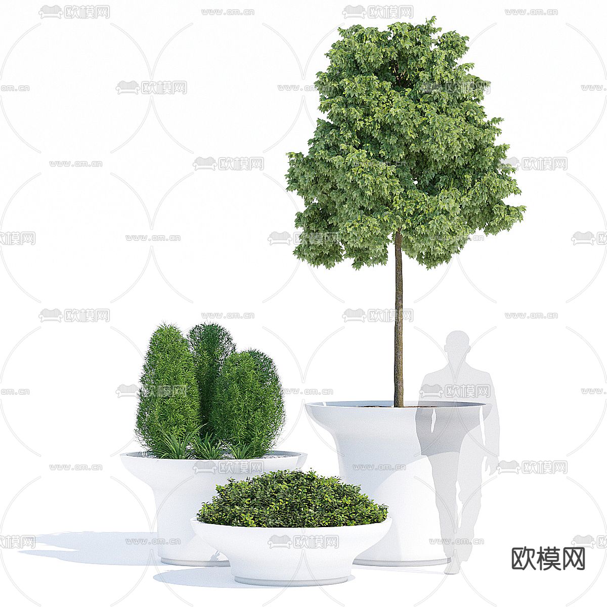 植物花坛 景观树池3d模型下载（渲染图1）