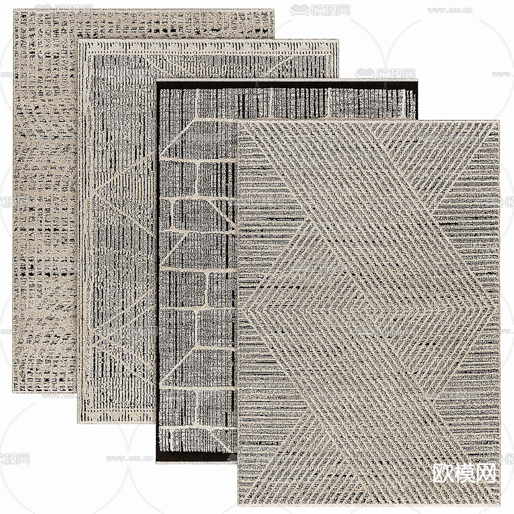 现代地毯su模型下载（渲染图1）