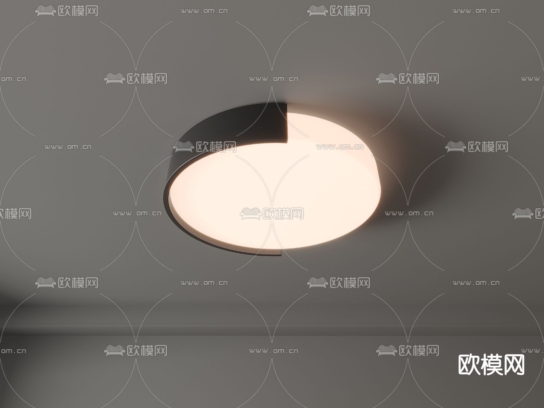 几何吸顶灯 卧室灯3d模型下载（渲染图5）