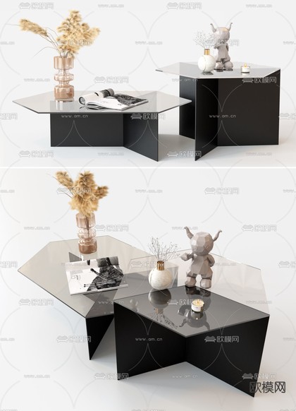 现代子母茶几3d模型下载(渲染图3)