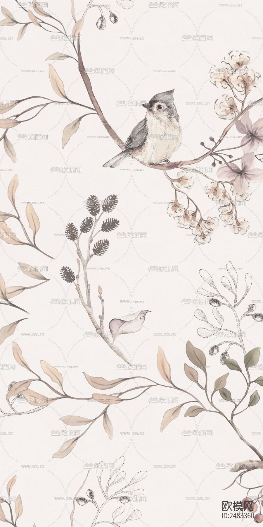 花砖植物壁纸下载