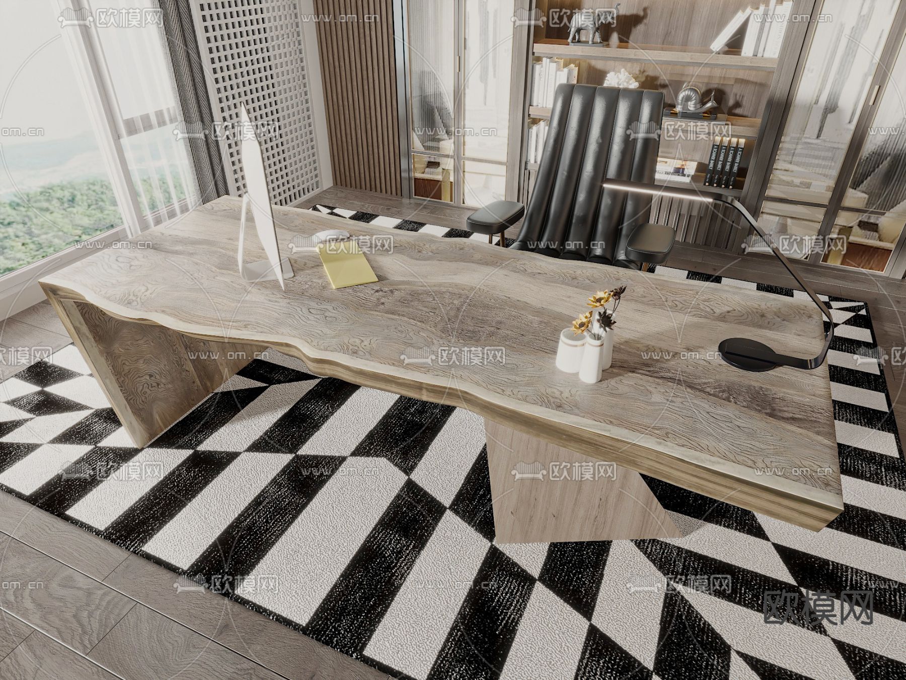 书桌椅3d模型下载