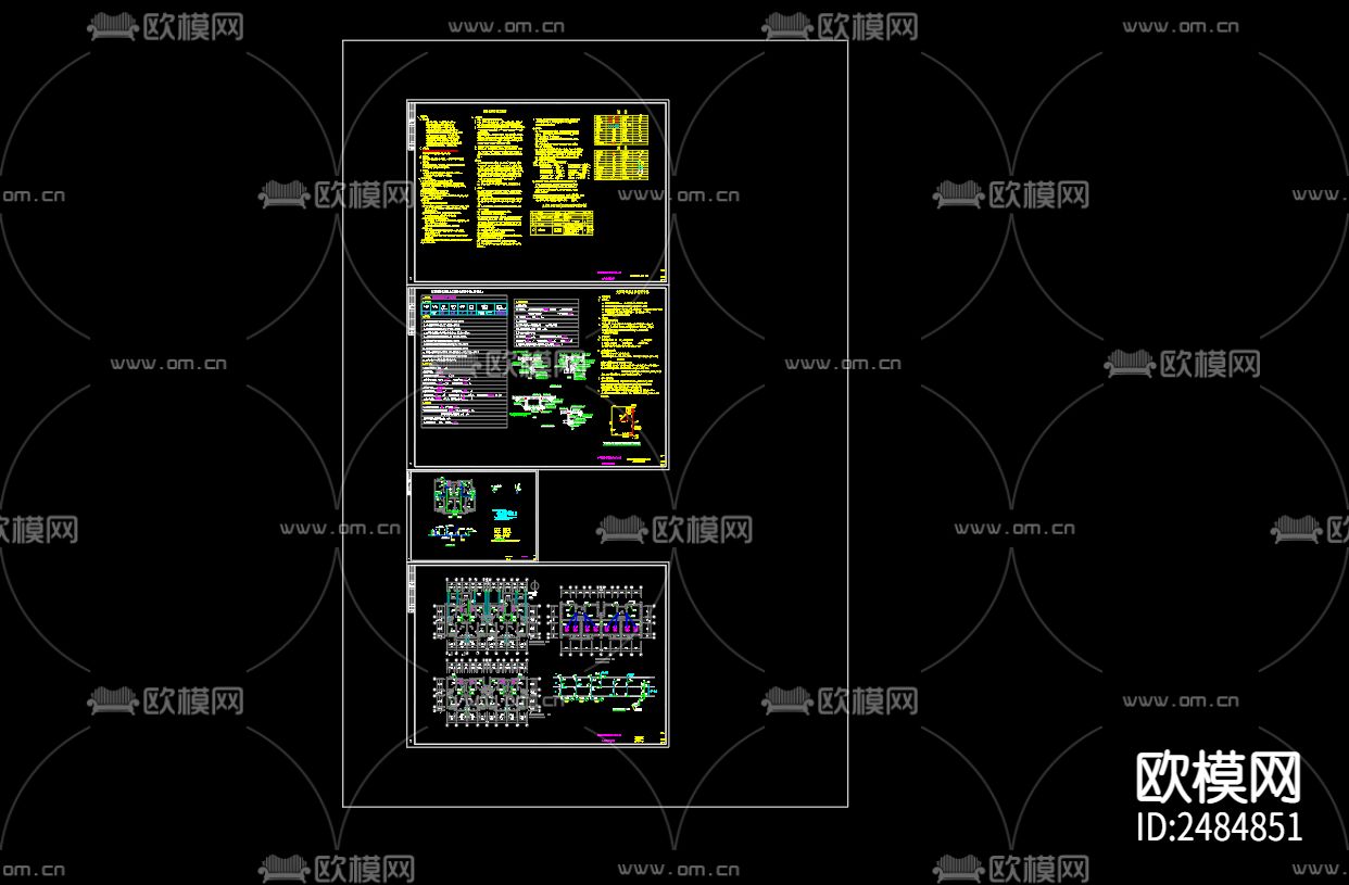 临淮镇胜利家园小区24号楼排水cad施工图下载（渲染图1）