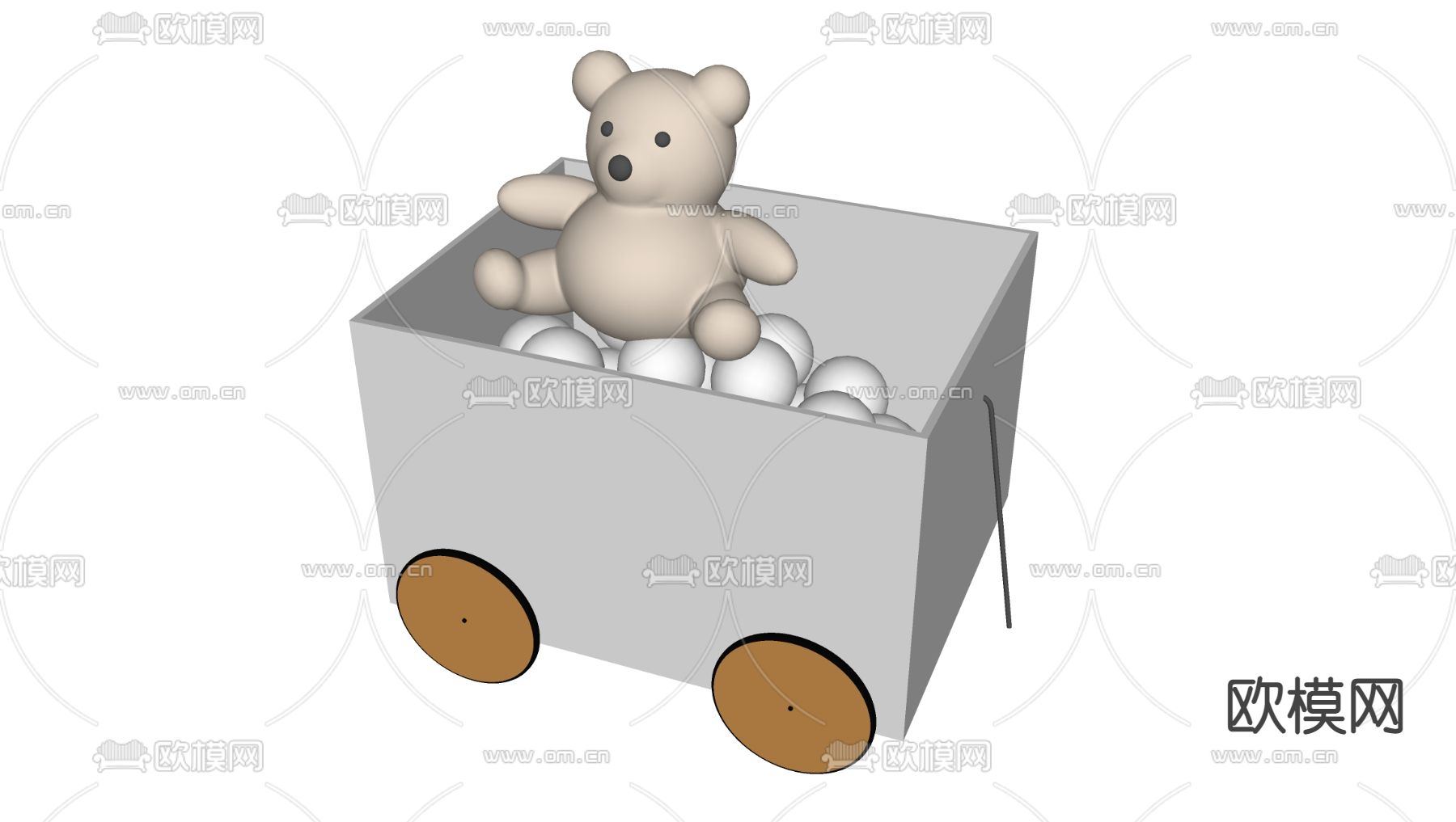 现代儿童公仔玩具su模型下载（渲染图2）