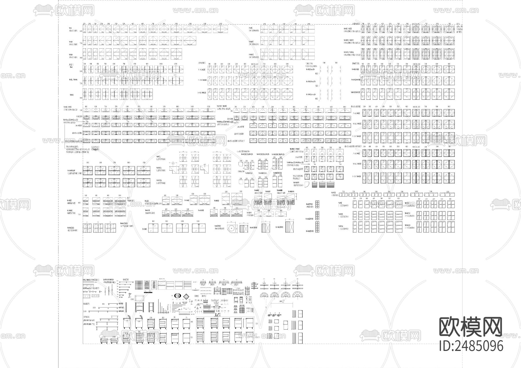 专业厂家橱柜标准CAD图库下载（渲染图3）