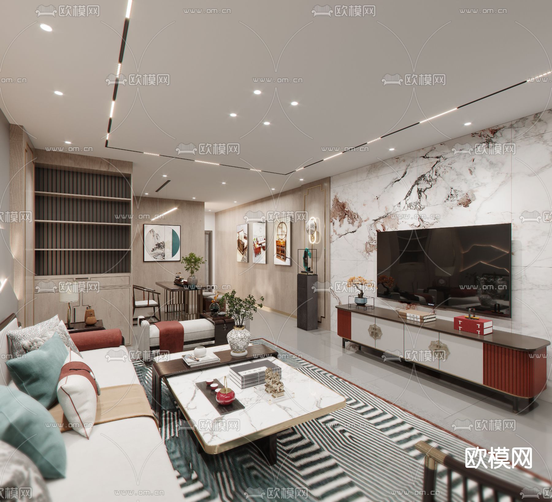 新中式家具专卖店3d模型