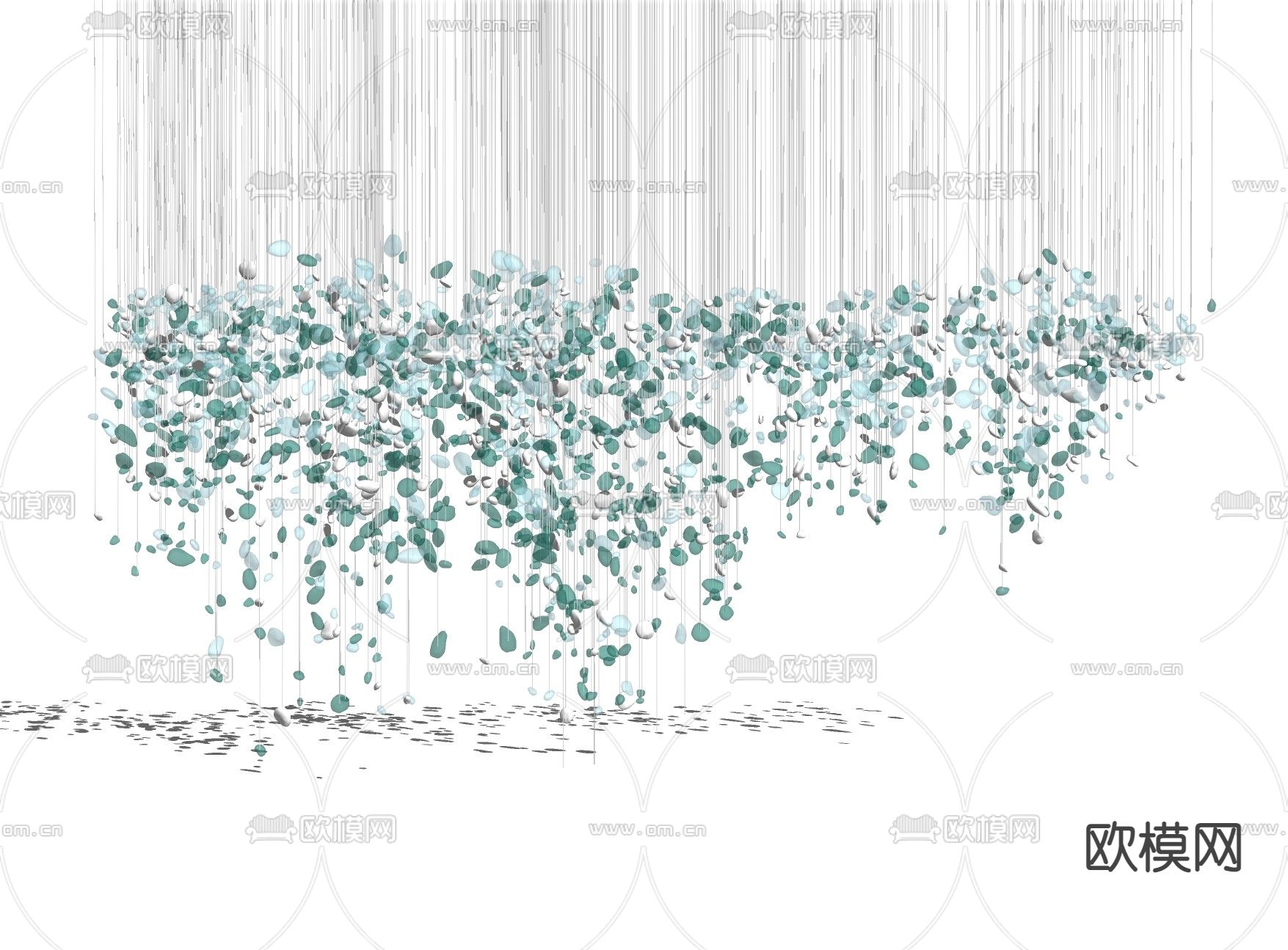 现代水晶吊灯su模型下载