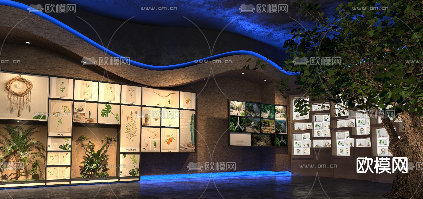 现代植物标本展厅su模型
